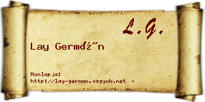 Lay Germán névjegykártya
